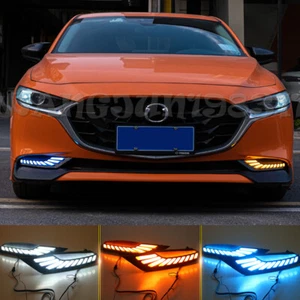 LED Daytime Running Light Front Fog Light 3 Color *2 For Mazda 3 Axela 2020-2022 - Picture 1 of 12