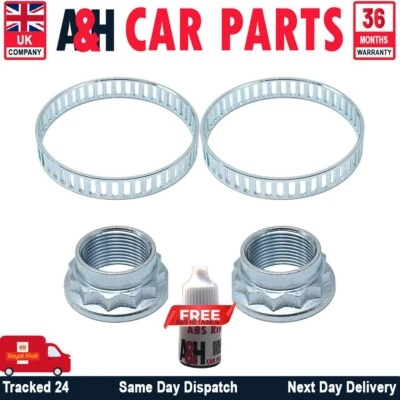 2x REAR ABS RELUCTOR RING+NUT Fits BMW 3 SERIES E90 E91 E92 E93 316 318 320 i/d - Image 1 of 4
