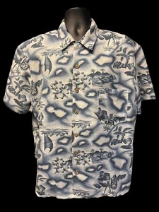 Vintage KENNIGTON LTD Floral Island Aloha Hawaiian Polyester Shirt Mens XLARGE - Picture 1 of 5