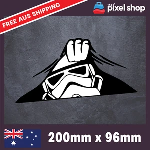 Storm Trooper Peeking Sticker - Decal Safety Funny Joke Boat 4x4 parody tradie - Bild 1 von 5