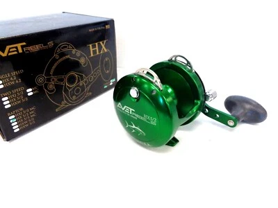 Avet HX5/2 Two-Speed Lever Drag Casting Reel HX 5/2 - Right Handed - GREEN - Image 1 of 4