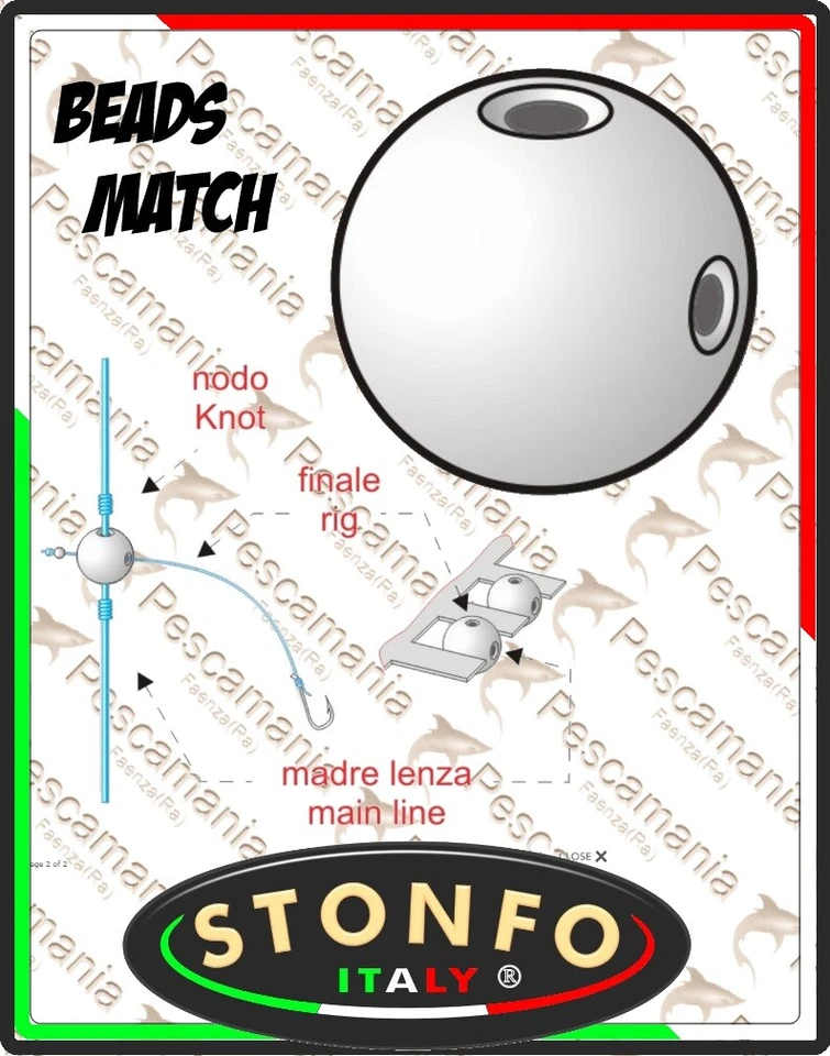 Perline stonfo per l'aggancio dei finali alla lenza madre beads match PLUS