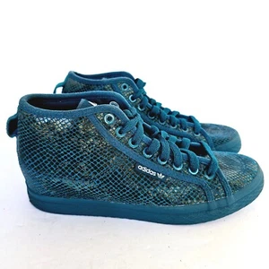 Adidas Honey Up Damen-Sneaker blau Schlangenleder Wildleder Keilabsatz Größe 7,5 – Sh956. - Bild 1 von 13