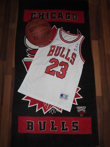 Champion NBA Trikot Michael Jeffrey Jordan 23, Gr.40, Chicago Bulls, white/red