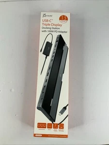 NIB j5create JCD543 USB-C Triple Display Docking Station Adapter macOS & Windows - Picture 1 of 4