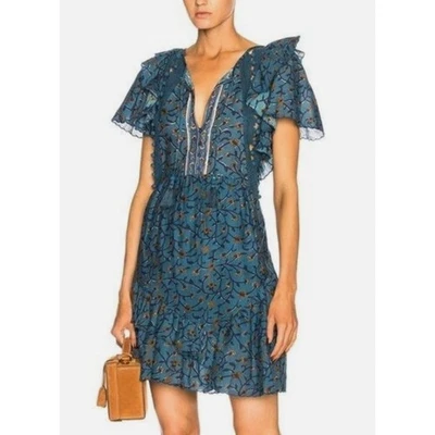 SEA New York Kaylee богемное мини-платье оборки ярусная юбка крючком отделка Coastal 2 - Изображение 1 из 4