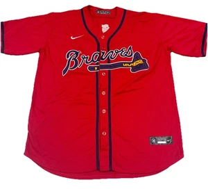 Atlanta Braves Jersey Ronald Acuna Jr #13 Nike Red Alternate Cool Base Mens XL - Picture 1 of 9