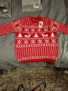 Womens Red Christmas Jumper - Reindeers - Size 2 XL Should Fit 16 To 18 - Picture 1 of 5