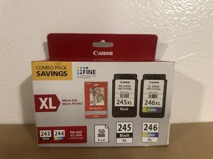 Canon PG-245XL Black & CL-246XL Color Ink Cartridge Set Genuine Brand New - Picture 1 of 5