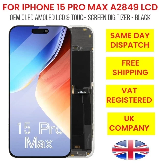 Soft OLED For iPhone 15 Pro Max Replacement Ultra HD Screen Touch Display LCD UK - Image 1 of 1