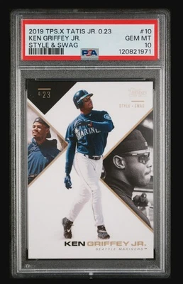 2019 Topps X Tatis Jr. 0.23 Ken Griffey Jr. Style & Swag PSA 10 Mariners - Image 1 of 4