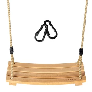 Wooden Tree Swings Tree Swing for Adults Children Kid's Wood Swing Seat with ... - Picture 1 of 8
