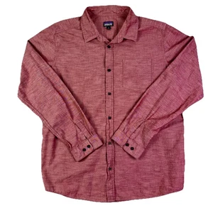 Camisa Patagonia con botones para hombre talla XL 100 % algodón orgánico roja bolsillo liso - Imagen 1 de 8
