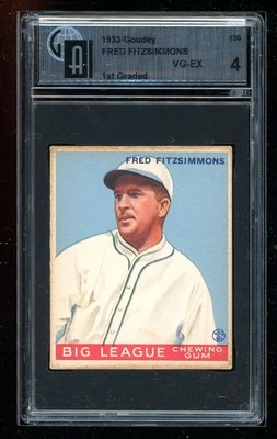 1933 Goudey (R319) #130 Freddie Fitzsimmons GAI 4 - Image 1 of 2
