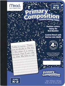 Primary Composition Book K-2, Blue Marble, 100 Sheets, 7.5" x 9.75" - Picture 1 of 12