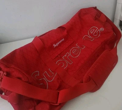 FW18 Supreme Sac de Sport Eau Et Résistant À L'Abrasion 3M Réflectif Logo Rouge - Photo 1/4