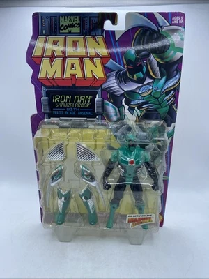 Armadura samurai Iron Man 1996 Marvel Comics con arsenal de varias hojas nueva en paquete Foto 1 de 4