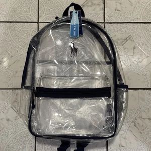 Nuevo Bolso Mochila Polo Ralph Lauren Big Pony Transparente Azul Marino - Imagen 1 de 5