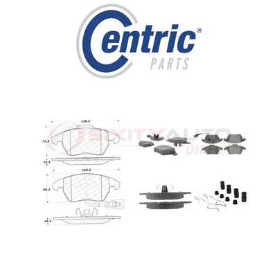 Centric Semi Metallic Brake Pads w Shim for 2006-2009 Volkswagen Rabbit 2.5L gm Foto 1 de 4
