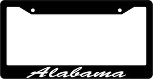 Black License Plate Frame CURSIVE Alabama Auto Accessory 1042 - Picture 1 of 1