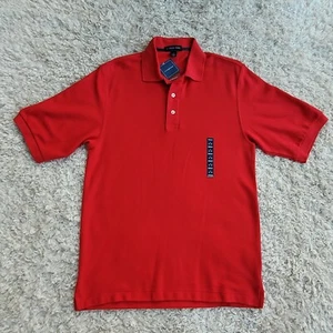 NWT Lands' End Men's Classic Red Short Sleeve Polo Shirt Size S School Uniform - Picture 1 of 4