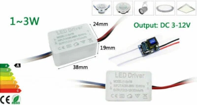 LED driver 1W~36W transformer 220V to DC 12V ceiling light 300mA power supply - Image 1 of 4