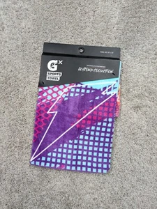 Gatorade GX Sport Towel Glitched Collection 16x25 Retro Purple Blue Wild NEW NWT - Picture 1 of 9