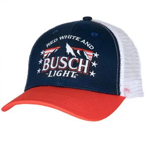 Busch Red White and Busch Light Snapback Cap Blue - Picture 1 of 4