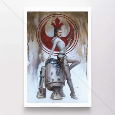 Princesa Leia Star Wars Póster Lienzo Película Cómic Arte Impresión #158 Foto 1 de 4