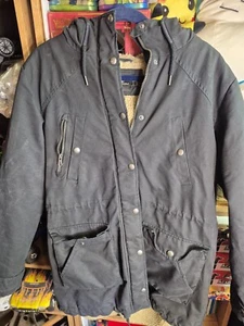 Volcom Women's Walk On By Large Black Hooded Parka Sherpa Lined Jacket - Picture 1 of 8