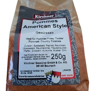 250g Pommes Gewürzsalz American Style Kirchner Gewürzzubereitung Gewürzmischung - Bild 1 von 2