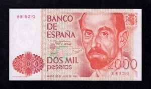 F.C. NÚMERO BAJO 2000 PESETAS 1980 , SIN SERIE , S/C (UNC). - Picture 1 of 2