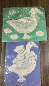 Vintage Lace Decorations Goose with Teddy Bear/Duck - Picture 1 of 5
