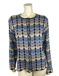 INTIWARA Vintage Printed Cardigan Sweater Size L Button Grandma Core Pattern - Picture 1 of 11