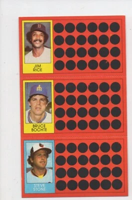 1981 Topps Baseball Scratch Off Jim Rice Bruce Bochte Steve Stone - Image 1 of 2