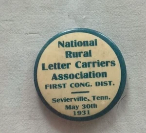 Vtg 1931 Rural Letter Carriers Assoc Postal Sevierville TN Badge Pin Pettibone - Picture 1 of 7