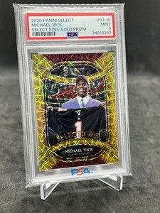 2020 Panini Select Football Michael Vick Selections Gold Prizm #04/10 PSA 9