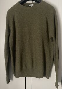 Jaeger 100% Wool Jumper  Mens Olive  Size M (**see condition)