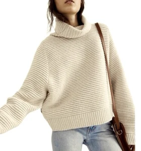 Suéter MADEWELL Pescador XS Crema Cable Tejido Pullover Lana Gruesa Cuerda - Imagen 1 de 8