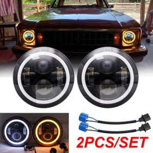 Pair 7"Round LED Headlights Hi/Lo Beam Sealed For Chevrolet Chevy Nova 1963-1978 - Picture 1 of 13