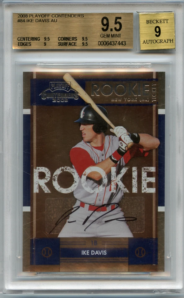 2008 PLAYOFF CONTENDERS #84 IKE DAVIS AUTOGRAPH RC, METS, BGS 9.5 GEM MINT (443) - Image 1 of 1