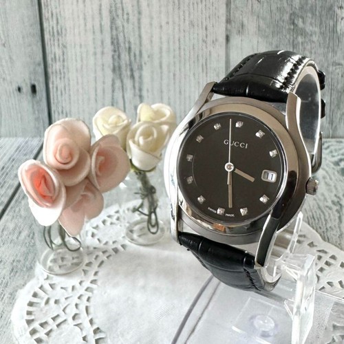 Orologio GUCCI 5500M Quarzo 35mm Uomo Quadrante Nero Swiss Made Tondo Usa Dalppone