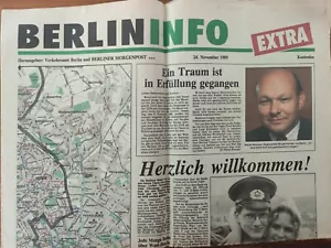 Berliner Morgenpost Extra +24.November 1989+ Berlin Info,Maueröffnung,Westberlin - Bild 1 von 4