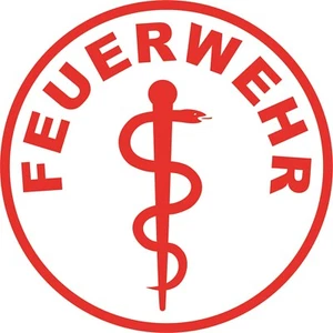 Aufkleber Feuerwehr mit Äskulapstab - Picture 1 of 3