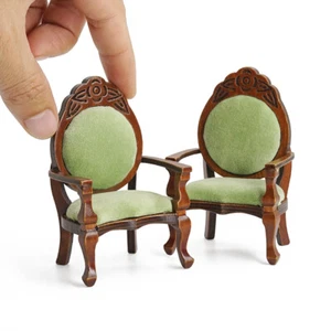 1/12 Scale Dollhouse Armchair Miniature Chairs Vintage Antique Lounge Seat - Picture 1 of 14