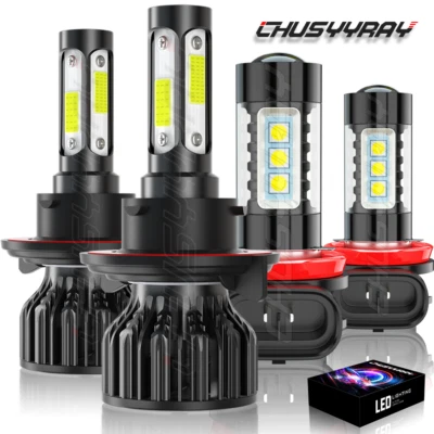 适用于日产 Sentra 2004 - 2010 LED 车头灯高/低 + 雾灯灯泡组合 6000K — 第 1/4 张图片