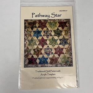 New Pathway Star Quilt Pattern & Acrylic Template by Laundry Basket Quilts - Picture 1 of 7