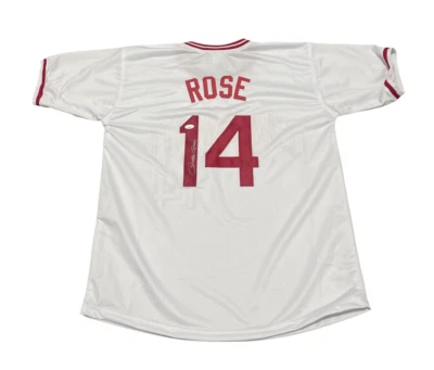 Pete Rose Signed Autographed Cincinnati Reds Custom Jersey JSA COA - Image 1 of 2