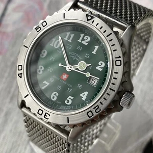 Rotary Watch SWISS COMMANDO Mens Vintage 1990s Green Dial Swiss Made 38mm Case - Picture 1 of 8