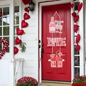 Valentine's Day Door Banner Love Wall Decor Welcome Sign Hanging Porch Sign for